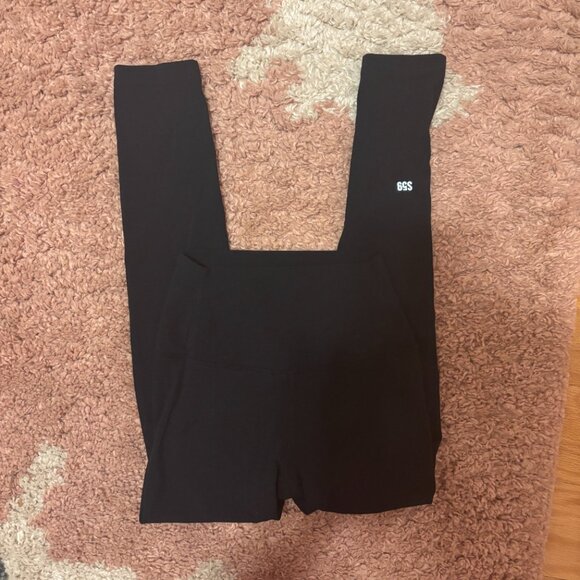 Splits59 Women XXS Black High Waisted Cropped Leggings Airweight Yoga Athleisure - Picture 2 of 5